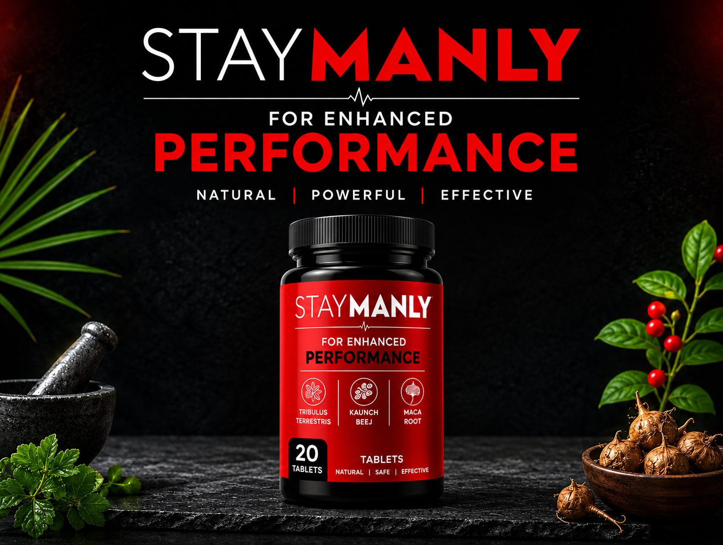 StayManly tablets and powder — African herbal wellness formula